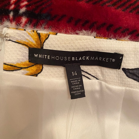 New with tags! White House black market size 14 floral cream pencil skirt - Picture 3 of 4